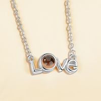 Fashion Letter Heart Shape Flower Alloy Women's Necklace 1 Piece sku image 63