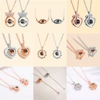 Fashion Letter Heart Shape Flower Alloy Women's Necklace 1 Piece main image 5