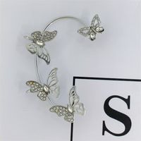 Fashion Butterfly Alloy Inlay Artificial Gemstones Women's Ear Clips 1 Piece sku image 3