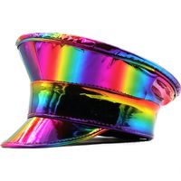 Frau Mode Einfarbig Gebogene Traufen Militärischer Hut main image 5