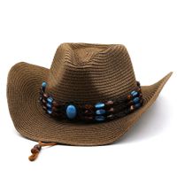 Unisex Fashion Solid Color Wide Eaves Straw Hat main image 4
