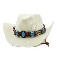 Unisex Fashion Solid Color Wide Eaves Straw Hat sku image 3