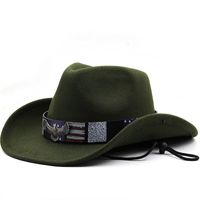 Unisex Cowboy-stil Einfarbig Breite Traufen Fedora-hut main image 1