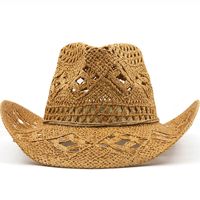 Women's Basic Solid Color Wide Eaves Straw Hat main image 1
