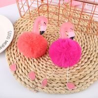 Cartoon Style Flamingo Pu Leather Alloy Plush Plating Bag Pendant Keychain main image 1