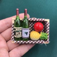 Mini Decoración De Dibujos Animados Lindo Vino Tinto Fruta 3d Refrigerador De Madera Imanes sku image 4