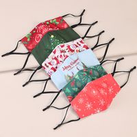 Máscara Lavable Protectora De Dibujos Animados A Prueba De Polvo Para Adultos Con Estampado Navideño De Moda main image 1