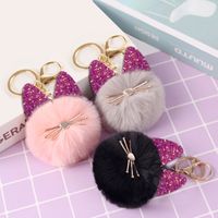 Cute Cat Alloy Plush Sequins Bag Pendant Keychain main image 1