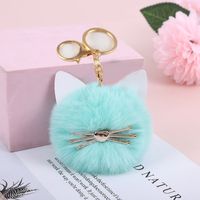 Cute Cat Alloy Plush Sequins Bag Pendant Keychain sku image 4