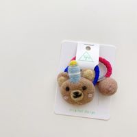 Cute Animal Wool Felt Hair Tie 2 Pieces sku image 2