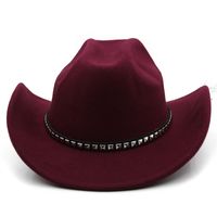 Unisex Fashion Solid Color Wide Eaves Fedora Hat sku image 6