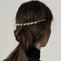 Fashion Geometric Alloy Inlay Artificial Pearls Rhinestones Hair Band main image 5