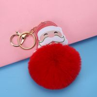 Cute Santa Claus Alloy Plush Plating Bag Pendant Keychain sku image 3