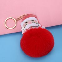 Cute Santa Claus Alloy Plush Plating Bag Pendant Keychain sku image 1