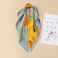 Women's Sweet Geometric Satin Printing Silk Scarves main image 4