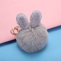 Cartoon Style Bunny Ears Alloy Plush Plating Bag Pendant Keychain sku image 6