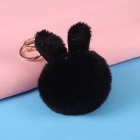 Cartoon Style Bunny Ears Alloy Plush Plating Bag Pendant Keychain sku image 5