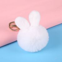 Cartoon Style Bunny Ears Alloy Plush Plating Bag Pendant Keychain sku image 4