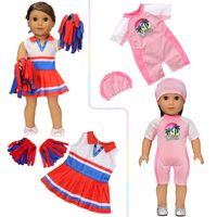18-inch Girl Doll Clothes Sports Series Cheerleading Surfing Yoga Clothes main image 2
