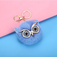 Cute Owl Plush Metal Sequins Rhinestones Bag Pendant Keychain sku image 6