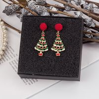 1 Pair Cute Streetwear Christmas Tree Santa Claus Star Plating Alloy Drop Earrings sku image 1