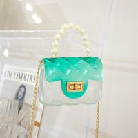 Women's Small Pvc Geometric Fashion Square Lock Clasp Jelly Bag sku image 2