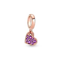 1 Piece Sterling Silver Zircon Heart Shape Fashion sku image 1