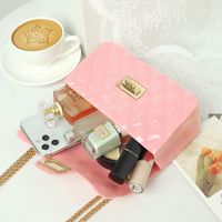 Women's Medium Pvc Solid Color Fashion Square Lock Clasp Jelly Bag main image 2