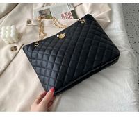 Women's Large Pu Leather Solid Color Lingge Fashion Square Magnetic Buckle Tote Bag sku image 4
