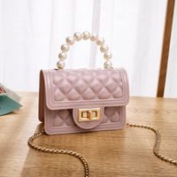 Women's Small Pvc Solid Color Fashion Square Lock Clasp Jelly Bag sku image 7