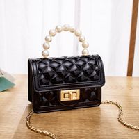 Women's Small Pvc Solid Color Fashion Square Lock Clasp Jelly Bag sku image 5