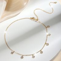 Fashion Four Leaf Clover Copper Inlay Zircon Necklace 1 Piece main image 5