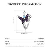 Fashion Cross Butterfly Silver Plating Necklace main image 2
