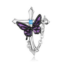 Fashion Cross Butterfly Silver Plating Necklace sku image 2