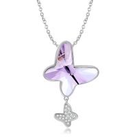 Fashion Butterfly Silver Plating Artificial Diamond Necklace main image 1