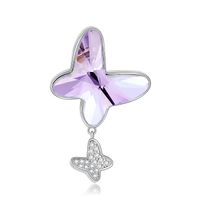 Mode Schmetterling Silber Überzug Künstlicher Diamant Halskette sku image 2