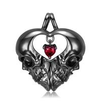 Punk Skull Silver Plating Artificial Diamond Necklace sku image 2