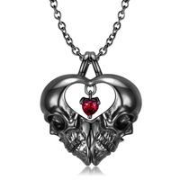 Punk Skull Silver Plating Artificial Diamond Necklace main image 4