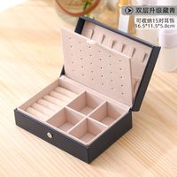 Fashion Solid Color Pu Leather Jewelry Boxes sku image 3