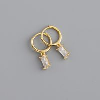 Fashion Geometric Sterling Silver Inlay Zircon Dangling Earrings 1 Pair sku image 12