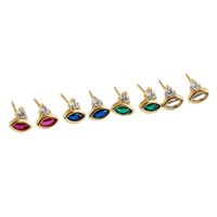 Simple Style Eye Sterling Silver Inlay Zircon Ear Studs 1 Pair main image 5