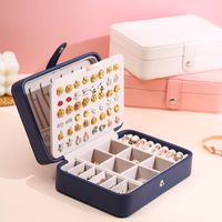 Fashion Solid Color Pu Leather Jewelry Boxes main image 3