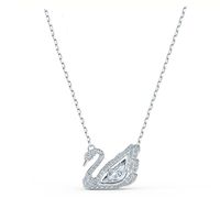 Fashion Swan Heart Shape Metal Inlay Zircon Women's Pendant Necklace 1 Piece sku image 30