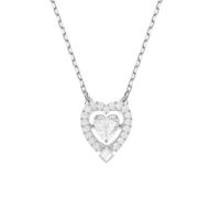 Fashion Swan Heart Shape Metal Inlay Zircon Women's Pendant Necklace 1 Piece sku image 24