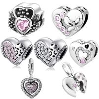 1 Piece Sterling Silver Artificial Gemstones Heart Shape main image 1
