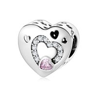 1 Piece Sterling Silver Artificial Gemstones Heart Shape sku image 1