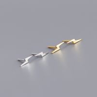 Simple Style Lightning Sterling Silver Plating Ear Studs 1 Pair main image 5