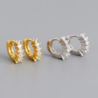 Fashion Geometric Silver Inlay Zircon Earrings 1 Pair main image 1