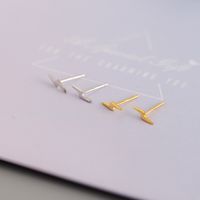 Simple Style Lightning Sterling Silver Plating Ear Studs 1 Pair main image 4
