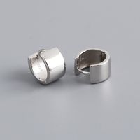 Fashion Circle Sterling Silver Metal Earrings 1 Pair sku image 3